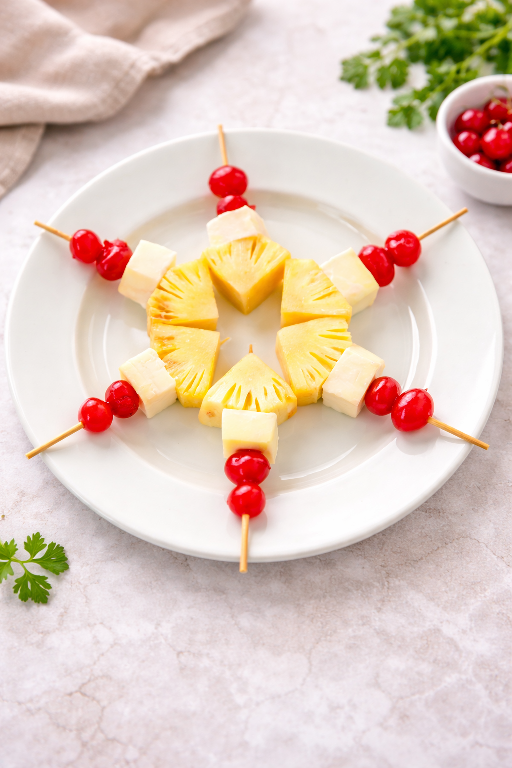 Cheese Pineapple Cherry Skewersimg 1