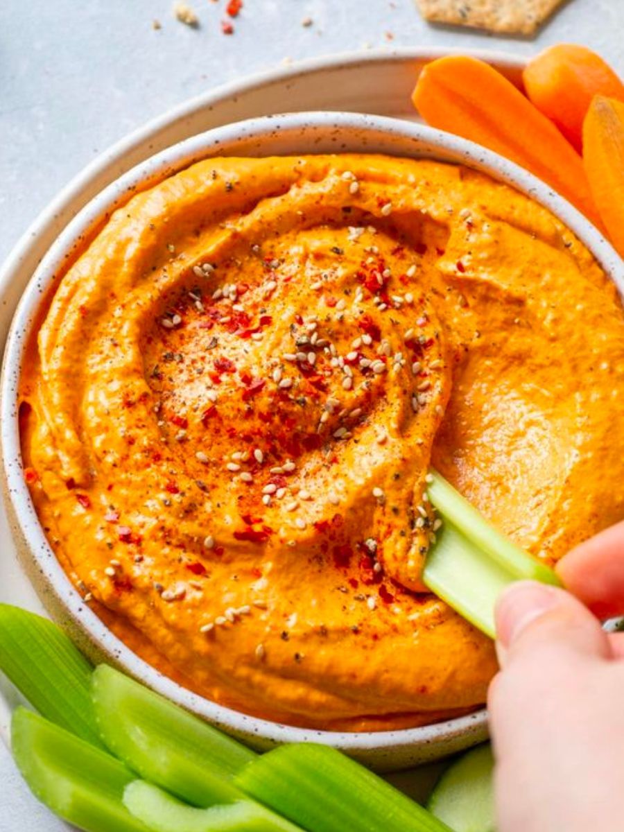 Spicy Sriracha Hummus Dip with Cruditesimg 1